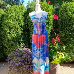 Maxi vacation summer beach dress -- small